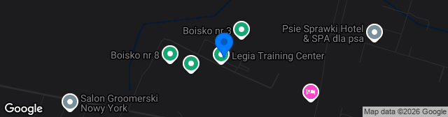 Map showing Legia Training Center