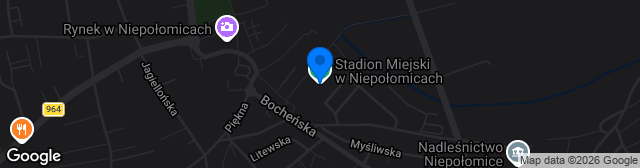 Map showing Stadion Miejski w Niepołomicach