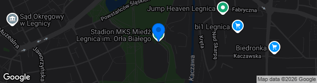Map showing Boisko piłkarskie przy Stadionie Miejskim - sztuczna nawierzchnia