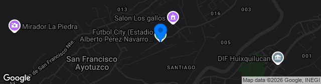 Map showing Estadio Alberto Pérez Navarro