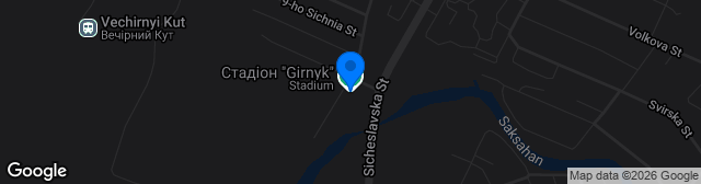Map showing Stadion Hirnyk