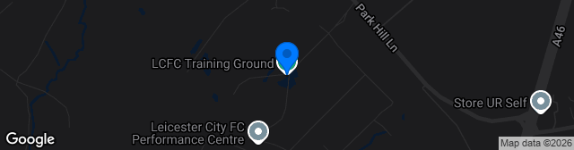 Map showing LCFC Training Ground