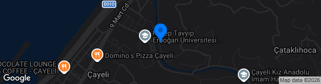 Map showing Çayeli İlçe Stadı