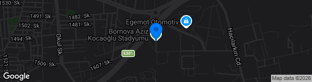 Map showing Bornova Aziz Kocaoğlu Stadyumu