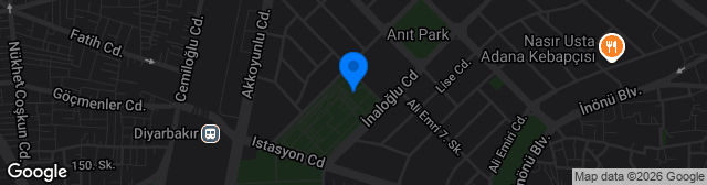 Map showing Diyarbakır Atatürk Stadyumu