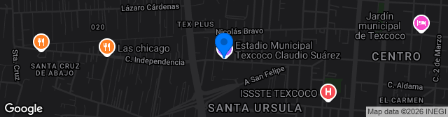 Map showing Estadio Claudio Suárez