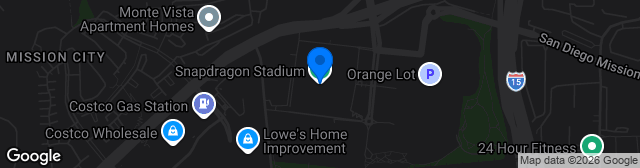 Map showing Snapdragon Stadium