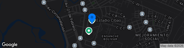 Map showing Estadio Cibao