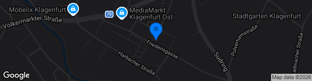 Map showing Installateur Wank Arena Donau Klagenfurt