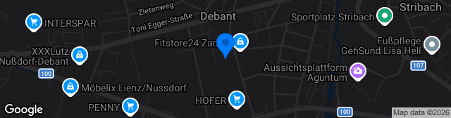 Map showing Aguntstadion Nußdorf/Debant
