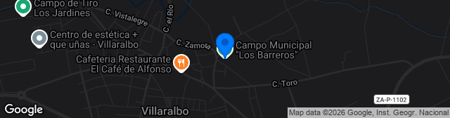 Map showing Campo Municipal Los Barreros