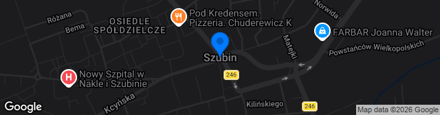 Map showing Stadion Miejski w Szubinie