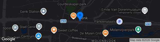Map showing B-Veld Racing Genk