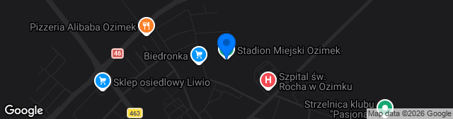Map showing Stadion Miejski w Ozimku