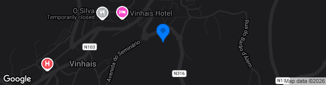 Map showing Estádio Municipal de Vinhais