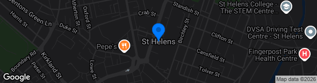 Map showing St Helens Stadium