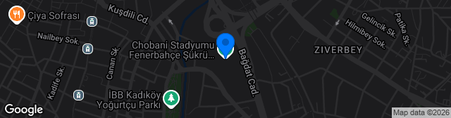 Map showing Chobani Stadyumu Fenerbahçe Şükrü Saracoğlu Spor Kompleksi