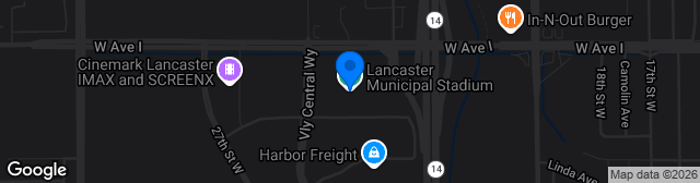 Map showing Lancaster Municipal Stadium