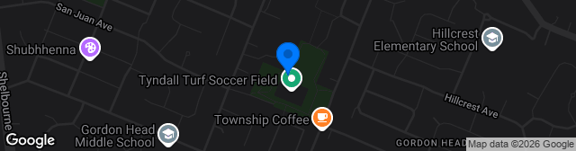 Map showing Tyndall Park Soccer Field