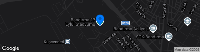 Map showing Bandırma 17 Eylül Stadı
