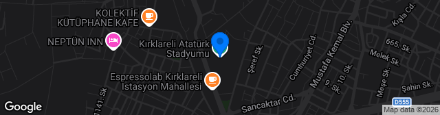 Map showing Kırklareli Atatürk Stadyumu
