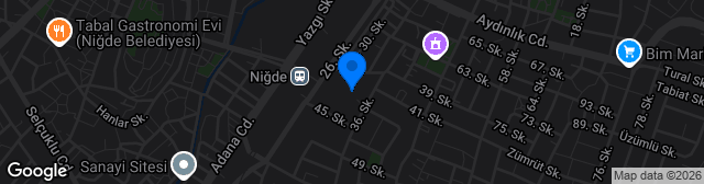 Map showing Niğde 5 Şubat Stadı