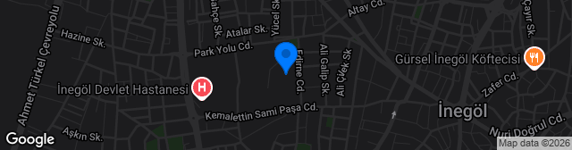 Map showing İnegöl İlçe Stadyumu