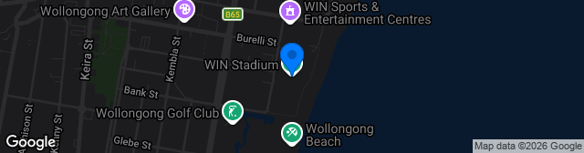 Map showing WIN Stadium