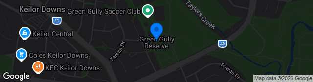 Map showing Green Gully Reserve