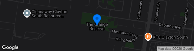 Map showing The Grange Reserve [Clayton South]