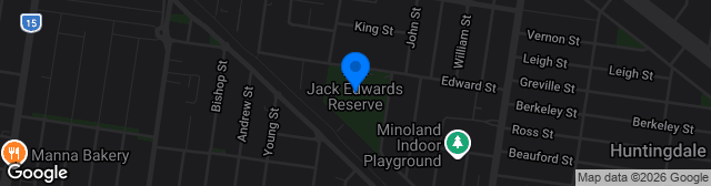 Map showing Jack Edwards Reserve