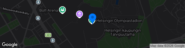Map showing Helsingin olympiastadion