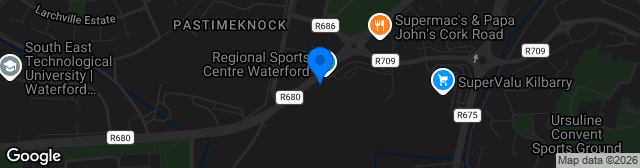 Map showing Waterford Regional Sports Centre