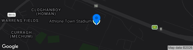 Map showing Athlone Town Stadium