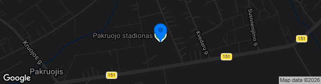 Map showing Pakruojo miesto stadionas