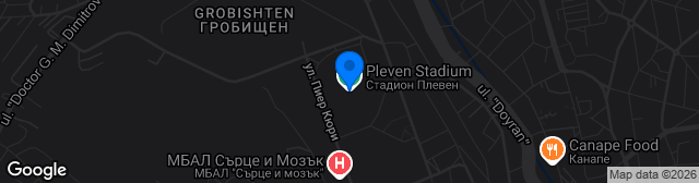 Map showing Pleven Stadium