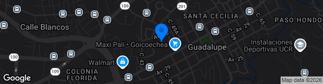 Map showing Estadio CDI José Joaquín Colleya Fonseca