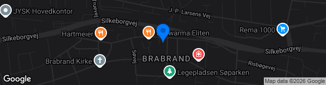 Map showing Brabrand IF's Idrætsanlæg