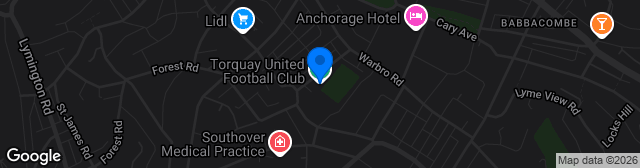 Map showing Plainmoor Ground