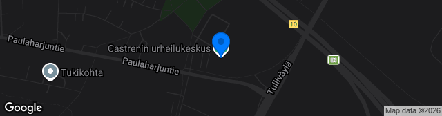 Map showing Oulu-lehti Areena
