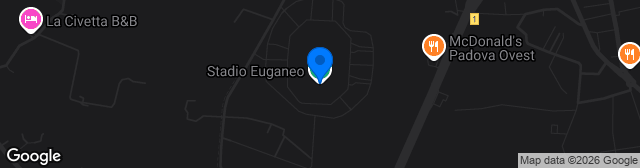 Map showing Stadio Comunale Euganeo
