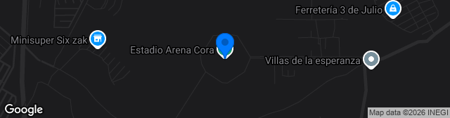 Map showing Estadio Arena Cora