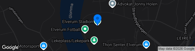 Map showing Elverum Stadion