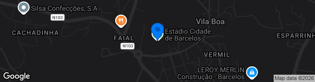 Map showing Estádio Cidade de Barcelos