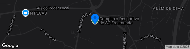 Map showing Complexo Desportivo do SC Freamunde