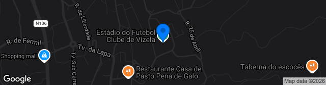 Map showing Estádio Do Vizela