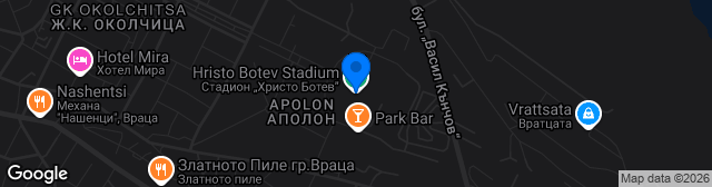Map showing Stadion Hristo Botev