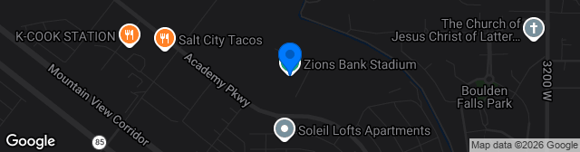 Map showing Zions Bank Stadium