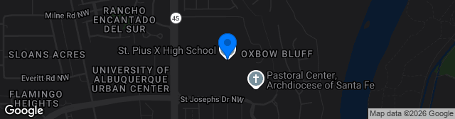 Map showing St. Pius X High School