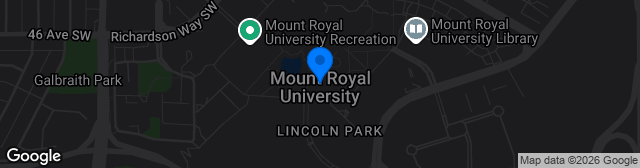 Map showing Mount Royal University